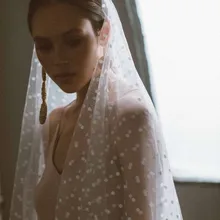 Дешевые Кружевные Свадебные вуали в горошек, Новое поступление, однослойная короткая вуаль цвета слоновой кости в богемном стиле, свадебные аксессуары