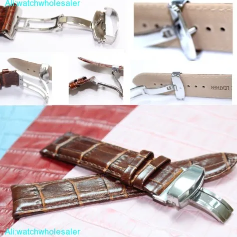 24mm Nice Brown All Genuine Leather Unisex Watch Band Straps WB1037B24GB