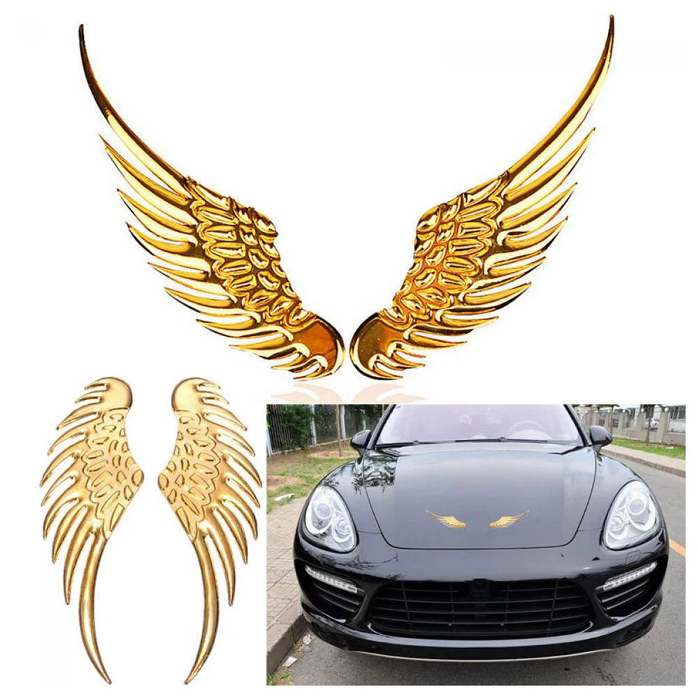 1 paar 3D Metall Engel Flügel Auto Auto Dekoration Emblem Abzeichen  Aufkleber Logo Aufkleber Graphics Decals Außen Zubehör - AliExpress