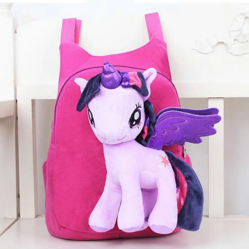 Lovely Cute Baby font b Kid b font Schoolbag Cartoon My Little Pony BagPacks Children Zipper