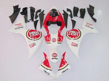 

Injection moldLUCKY STRIKE fairing kits for YAMAHA YZF R1 09 10 11 YZF-R1 09-11 YZF1000 R1 09 10 11 YZF R1 2009 2010 2011 Red wh