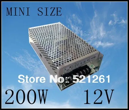 

DIANQI power supply 12v 200w 12V 16.6A power suply 200w mini size power supply unit led ac dc converter ms-200-12
