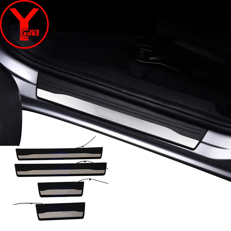 

ABS led step sill cover For Honda CITY 2014 2015 2016 side door sill cover car auto parts for honda city 2015 accessories YCSUNZ