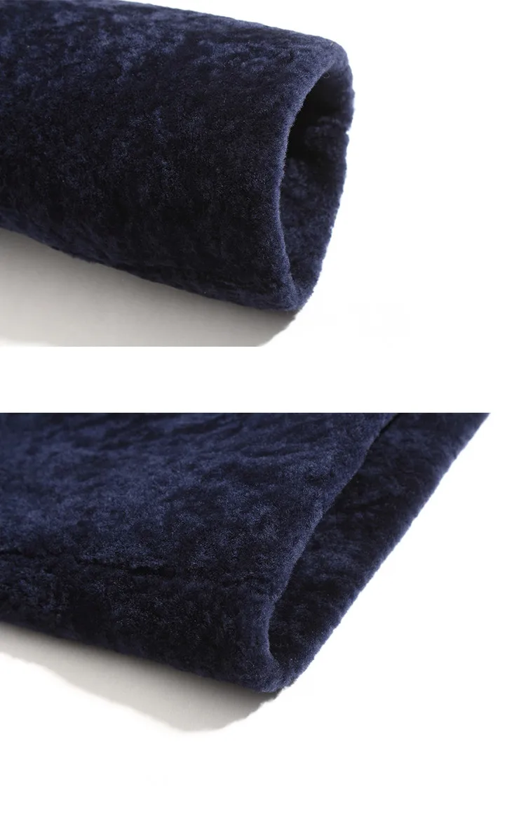 Top Luxury male wool long coat man fashion shearling jacket 8