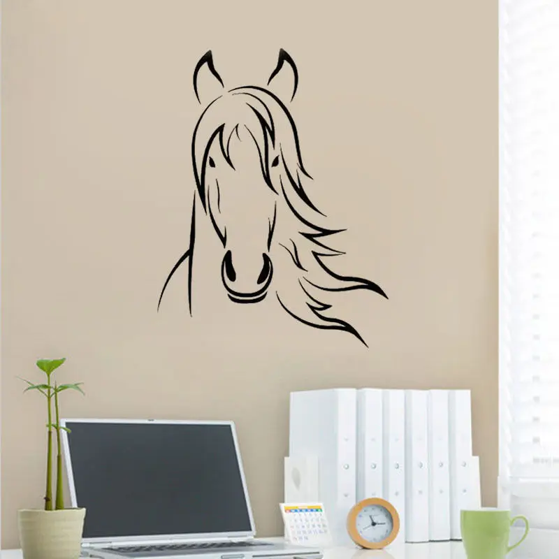 Horse Face Wall Sticker Horse Bedroom Wall Murals Family Kids Murals