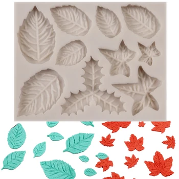 

Silicone Cake Molds Maple Rose Leaf Shape Christmas Cupcake Fondant Cake Decorating Tools Gumpaste Chocolate Moulds Bakeware