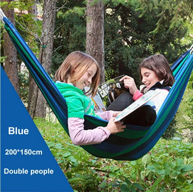Гамак открытый гамак Кемпинг Охота Товары для отдыха супер большой размер - Цвет: double blue