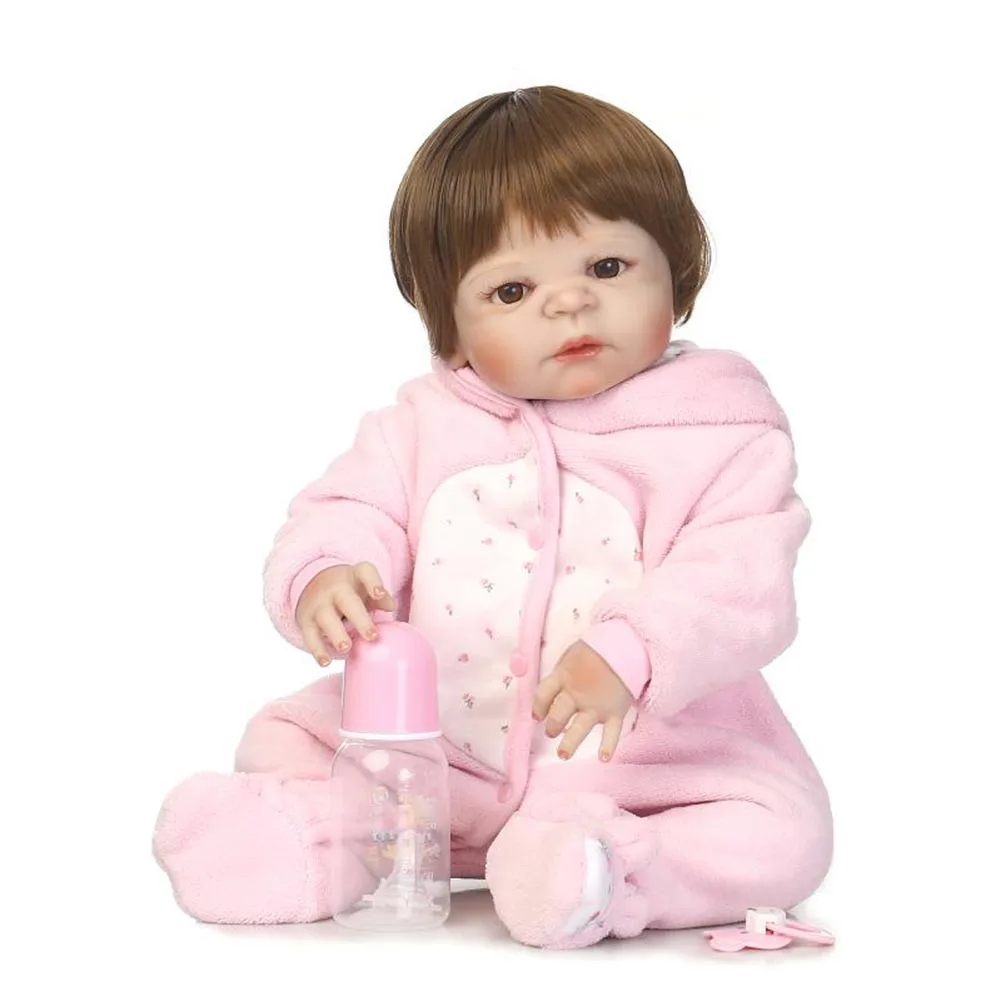 

NPK 56cm Silicone Reborn Doll Toy Set Lifelike Cute Girl Baby Newborn Dolls for Kids Playmate YH-17