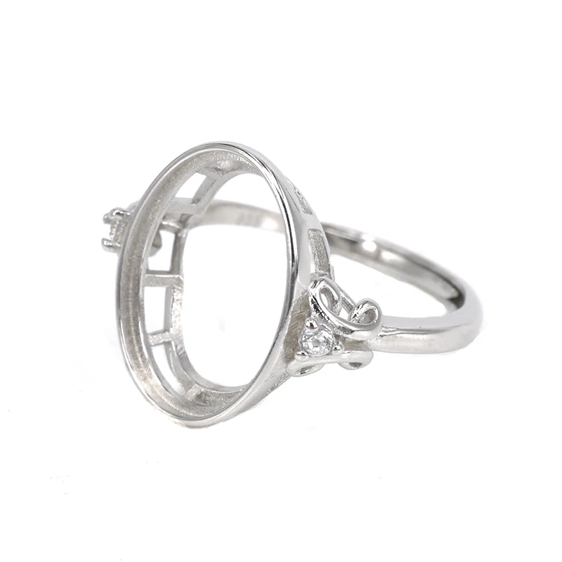 

925 Sterling Silver Women Engagement Wedding Ring 10x12mm 10x14mm 13x17mm Oval Cabochon Semi Mount Ring Setting
