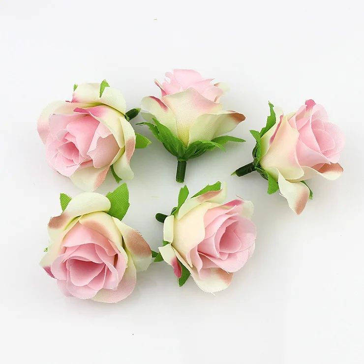 20 штук 3-4 см Искусственный Шелковый цветок розы голова Скрапбукинг цветы мяч для украшения свадьбы - Цвет: Light Pink