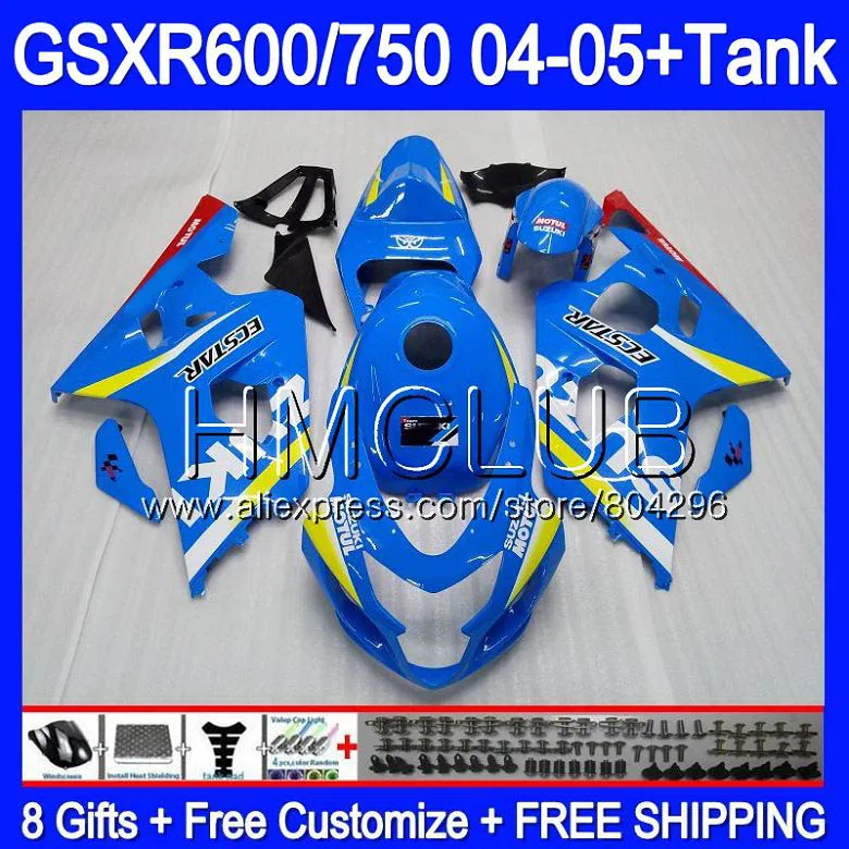 

+Tank For SUZUKI GSXR 750 GSX R750 K4 Light blue GSXR 600 04 05 GSX-R600 4TK.2 GSXR-750 GSXR600 04 GSXR750 2004 2005 Fairing kit