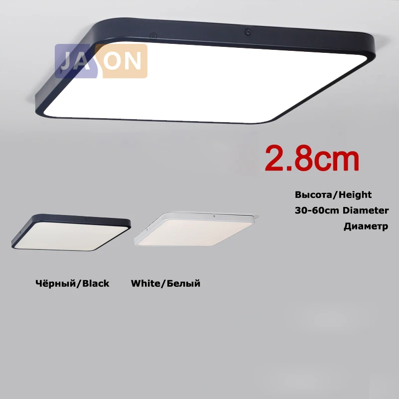 

LED Nordic Iron Acryl Black White Round Square 2.8cm Height Chandelier Lighting LED Lamp LED Light For Foyer Bedroom
