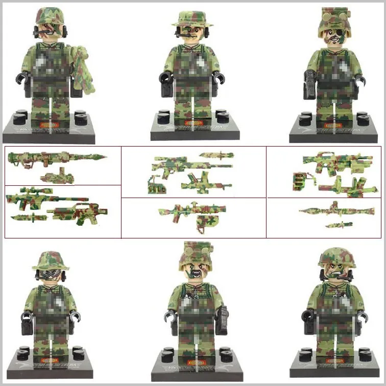 

Building Blocks Military Police Teams Set Special forces Weapon Model kits Bricks Figures Collection Toys For Children SY11101