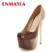 ENMAYLA Peep Toe Mixed Colors Pumps Women High Heels Shoes Platform Pumps Women Red Brown Party Wedding Shoes Plus Size 47 ENMAYLA Peep Toe Mixed Colors Pumps Women High Heels Shoes Platform Pumps Women Red Brown Party Wedding Shoes Plus Size 47