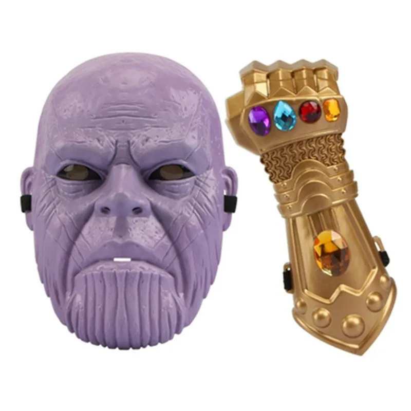 

Avengers 4 Infinity War Thanos Gauntlet Gloves Ironman Light Mask Cosplay Gloves Action Figure Model Toy Gift Halloween Props