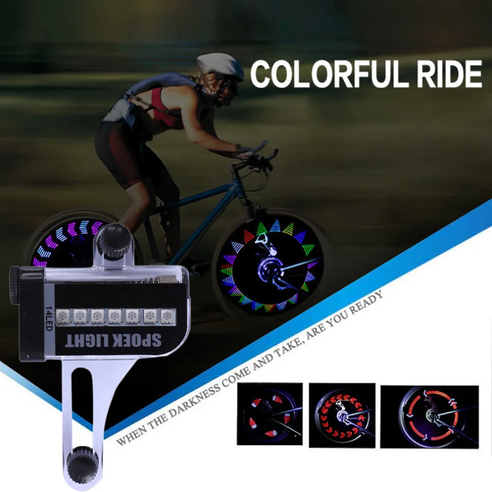 Professional Bike Bicycle 14 LED Wheel Light Lamp Waterproof IPX5 Mountain Bike Tire Tyre Light Cycling Accessories