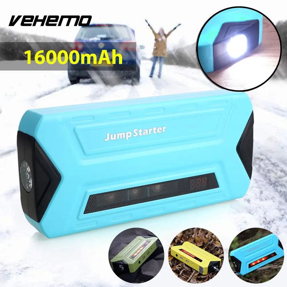 

VEHEMO 12V Dual USB Power Pack Power Bank Battery Jumper Starter Battery Charger Safety Hammer Jumper Starter Car Automobile