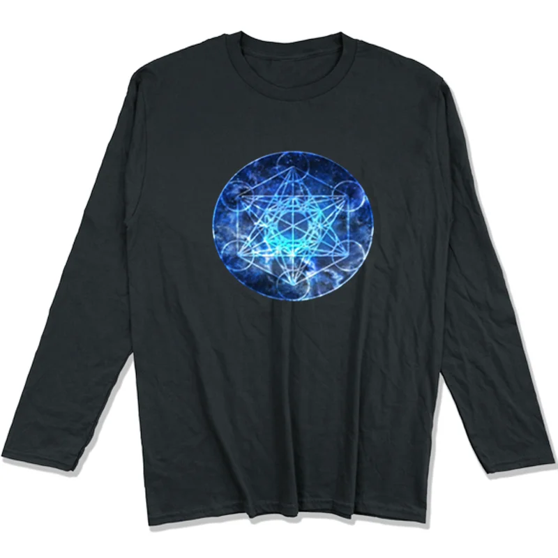 Футболка Metatrons Cube мужская с длинным рукавом модная повседневная тенниска из