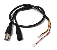 10X 60cm Power Video Cable BNC & DC Connector to Stripped Wire cctv end cable with Terminals for PCB Board CCTV Camera