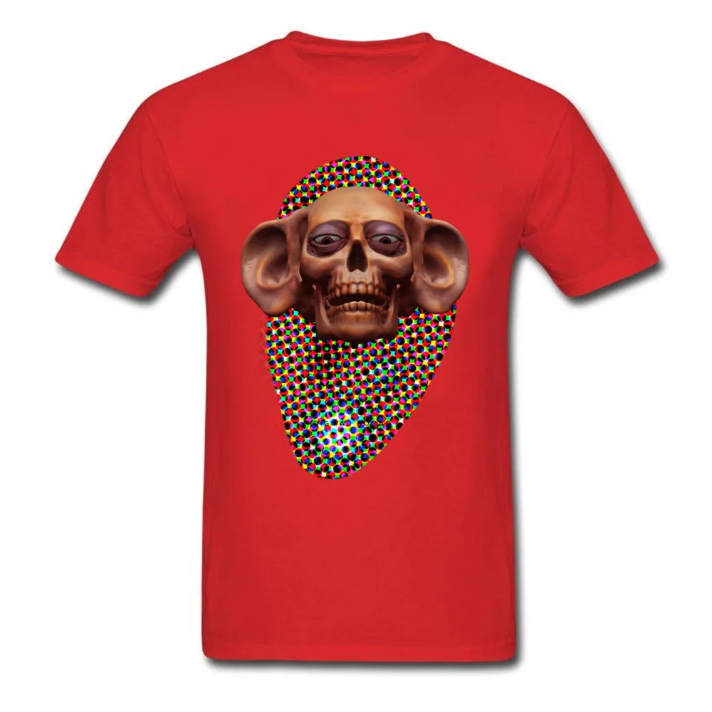 Deejay Skull Pure Cotton Tops Shirt for Men Casual T Shirts comfortable Hip Hop O Neck Tops Tees Short Sleeve Top Quality Deejay Skull red