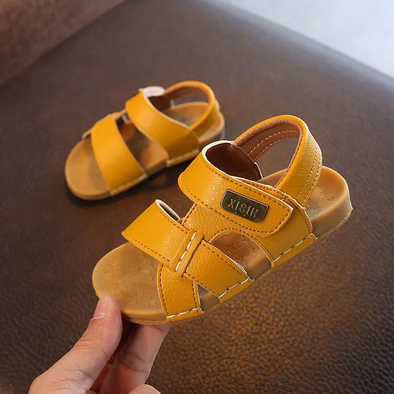 ULKNN/пляжные сандалии для мальчиков; детские сандалии для мальчиков; Простые сандалии с мягкой подошвой; пляжная обувь для маленьких девочек; сезон лето; Новинка - Цвет: yellow
