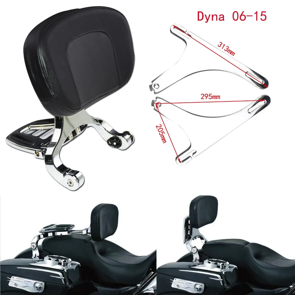 US $181.76 Adjustable Passenger Driver Backrest Chrome Sissy Bar Black Seat For Harley Softail Breakout 1317 FLSTC 0017 Touring 0917