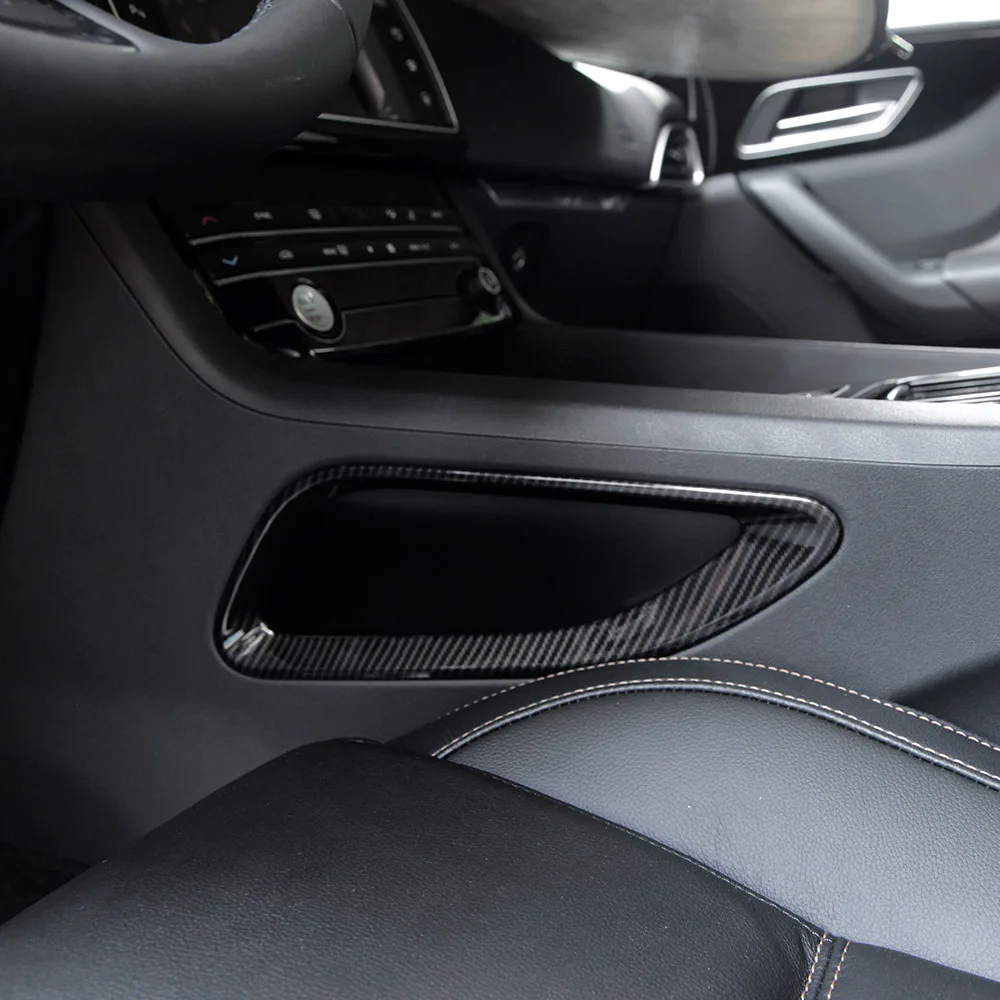 

For Jaguar F-Pace f pace X761 2016 2017 2018 Carbon fiber Side Gear Box Panel Decoration Frame Trim 2pcs