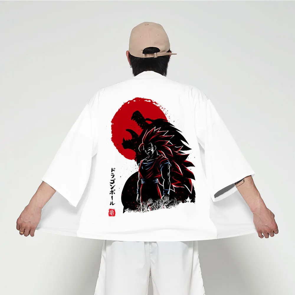 Японское аниме Dragon Ball косплей кимоно Haori для мужчин и женщин кардиган рубашка юката Оби Traitional японская одежда азиатская одежда