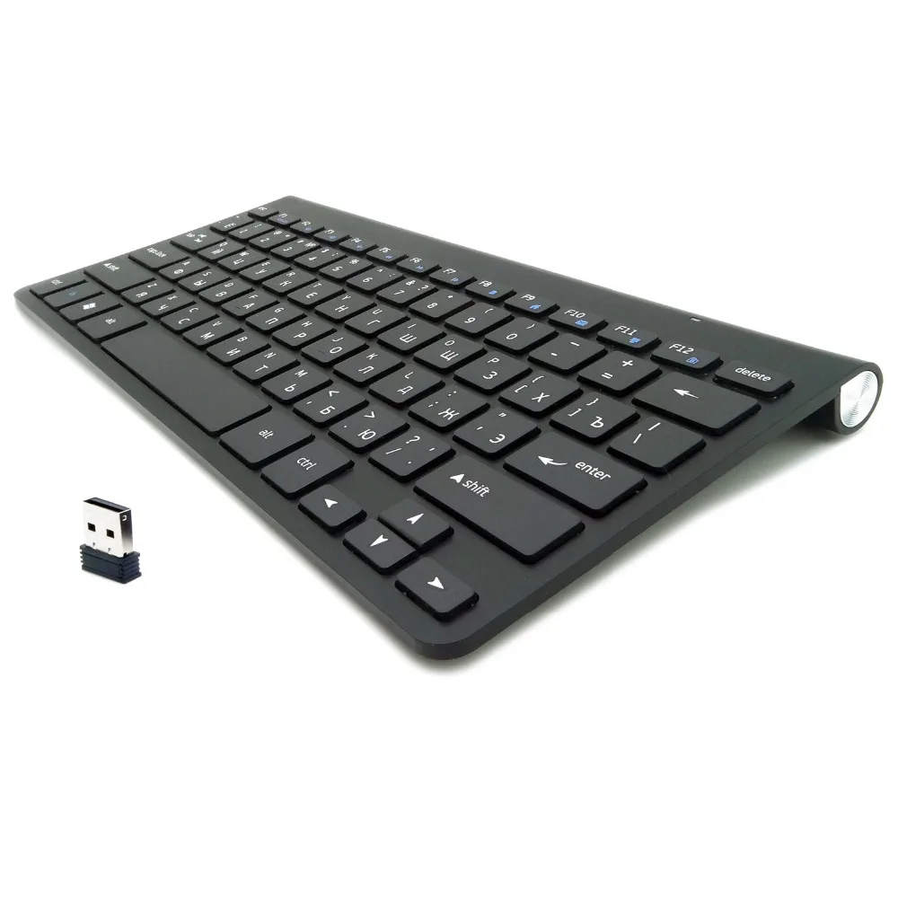 Ultra Dünne Stumm Russische Tastatur 2,4g Wireless Tastatur Maus Combo Schere Schlüssel Mit USB Adapter Für Win MAC Android TV BOX PC Billig