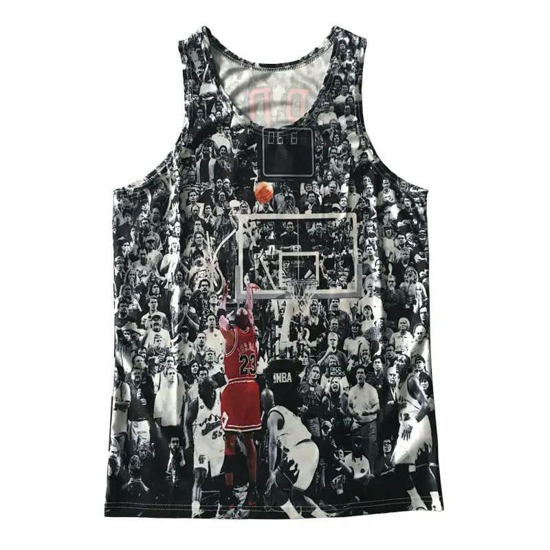 

2018 New Fashion Summer 3D Vest Jordan 23 Printed Men's Tank Tops Men Harajuku Style Shirt
