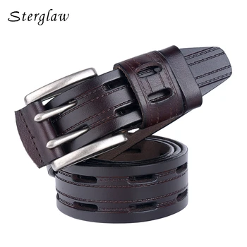 

New Double ring designer belts men high quality Men's belt genuine leather belts women casual Wide Strap cintura cuoio uomo C202