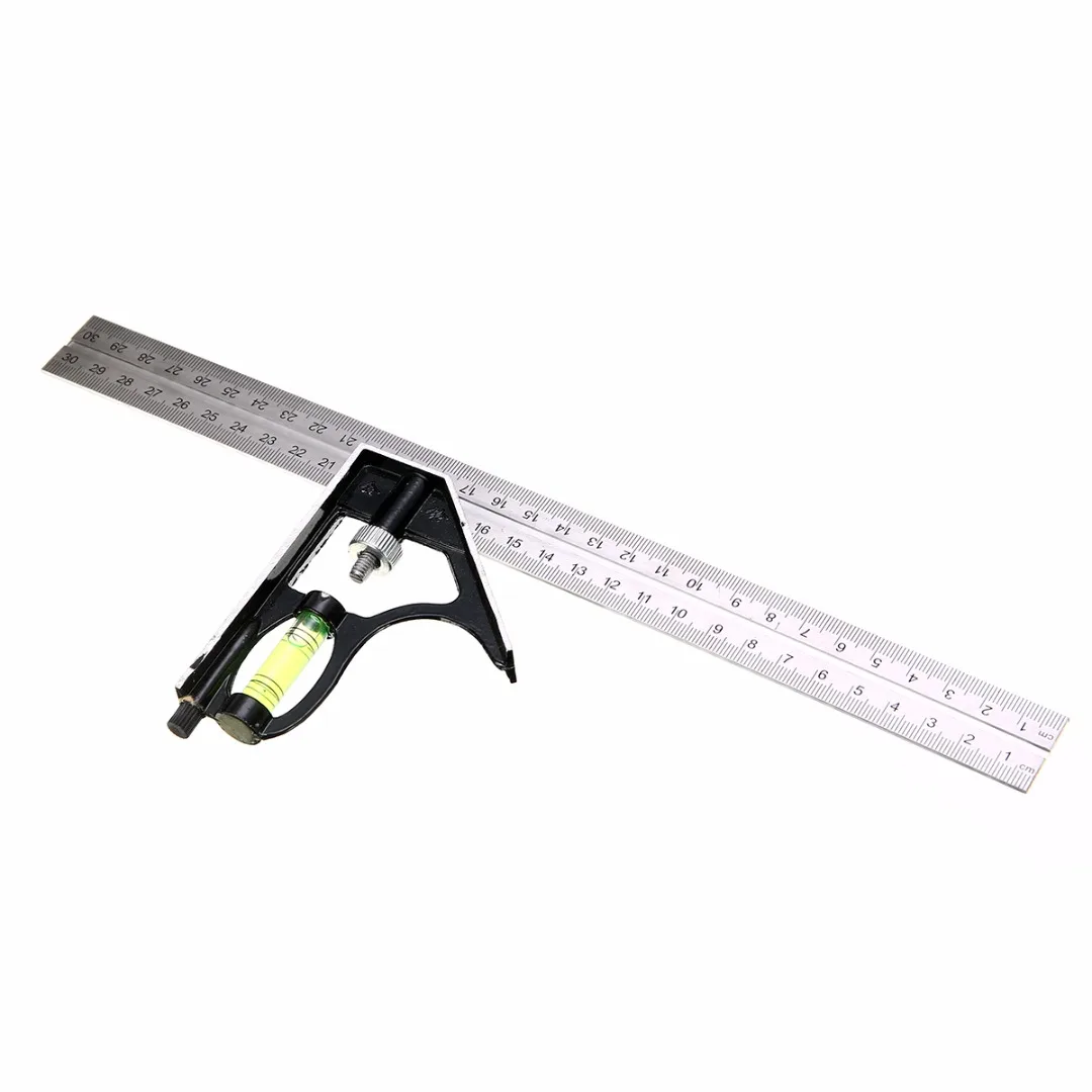 30cm Adjustable Square Horizontal Ruler Stainless Steel Engineers