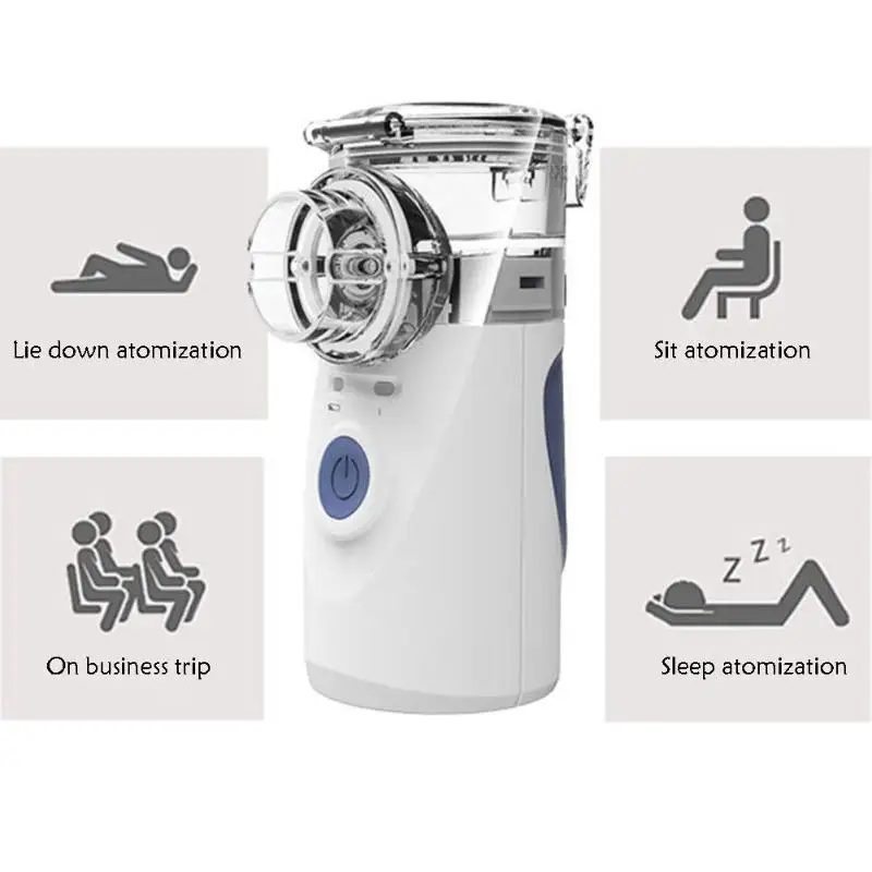 

HOT Handheld Mist Nebulizer Vaporizer Portable Ultra-silent Ultrasonic Inhaler for Kids Home Use HV99