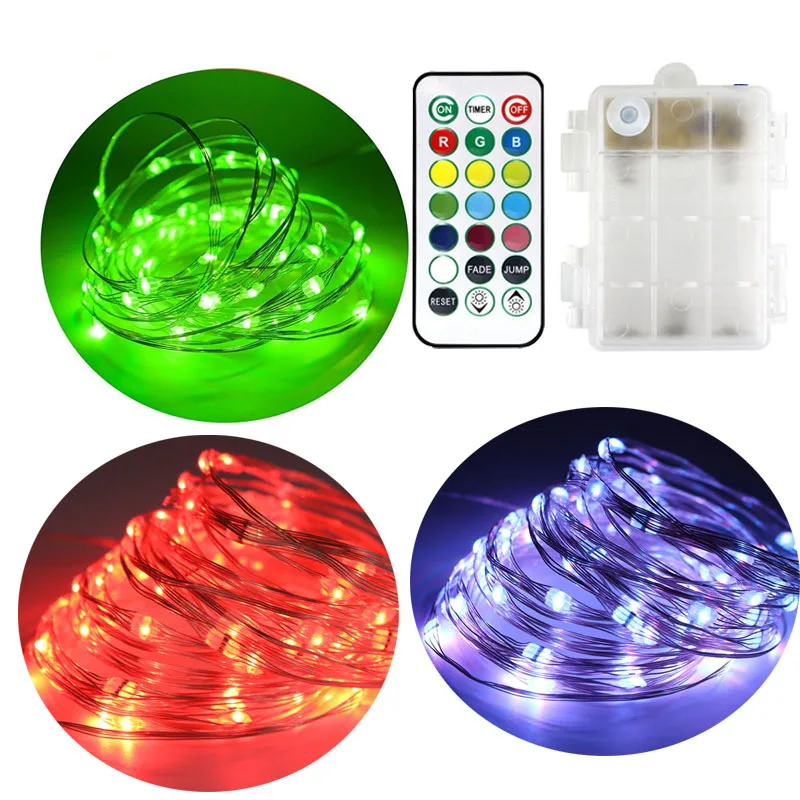 

HarrisonTek 5M Waterproof LED string lights battery Fairy Lights RGB LED Wedding Lights Decor For Garden Lights&Holiday Party