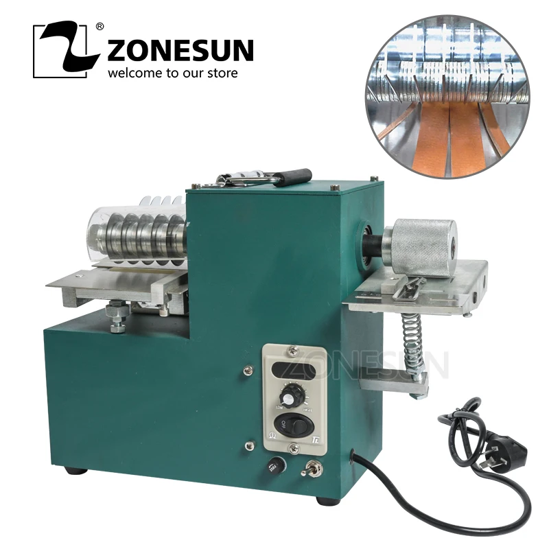 ZONESUN V04 Double Head Leather Belt Strap Cutting Machine with Edge
