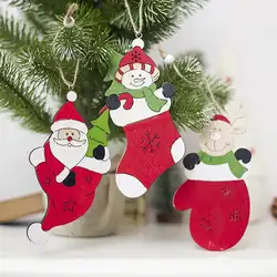 Рождество деревянный Санта Клаус Снеговик Рождественский северный олень дерево висячее декоративное украшение Новый