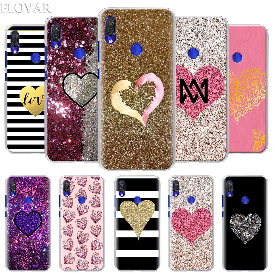 

Sequins heart shape Phone Case for Xiaomi Redmi 7 5 6 Pro Note 7 Pro 5 5A 6 Mi A1 A2 8 Lite 9 Case Coque
