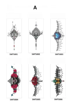 

6Pcs/Set Metal Hot Stamping Sexy Black Angel Wings Temporary Tattoo Body Arm Waterproof Tattoo Stickers For Women Men
