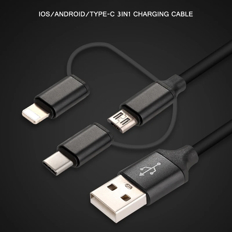 

USB Type C Fast Charging usb c cable Type-c 3 in 1 data Cord Phone Charger For Samsung S9 S8 Note 8 for Xiaomi mi6 adapter