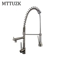 Оптовая и розничная! матовый никель Кухни смесители. весна taps. Luxury большой faucets. высочайшее качество спрей кран. (75 см) 1 шт./лот