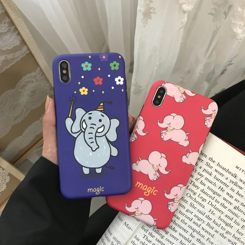 Милый чехол для мобильного телефона iPhone Max Apple XR/8 plus матовый с рисунком |
