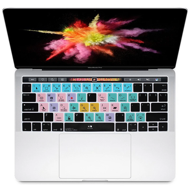 HRH Steinberg Cubase ярлыки Hotkey силиконовая клавиатура кожного покрытия для Macbook Pro 1" 15" Touch Bar A1706/A1707/A1989/A2159