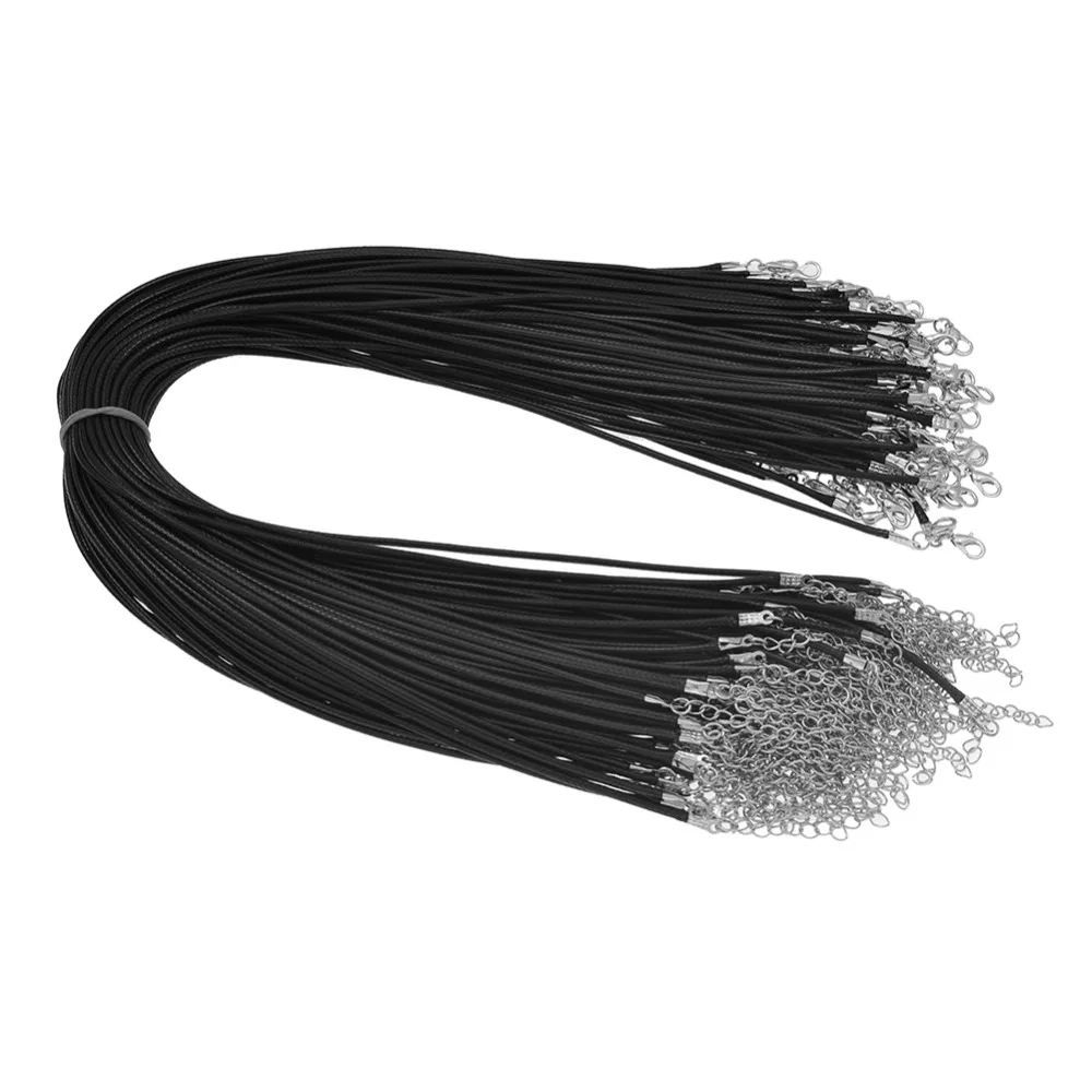 

Anniyo 50pcs/lot Wholesale Black Rope Chain Necklace For DIY Jewelry Making/D: 2mm,Length: 50cm