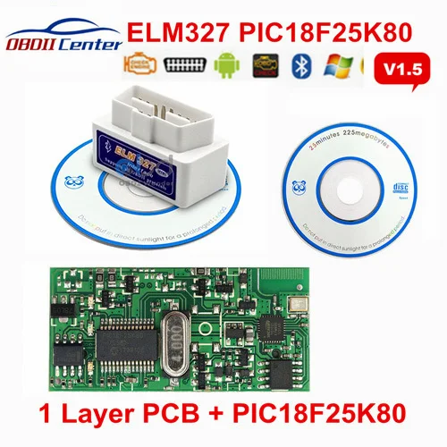 Super Mini ELM327 v2.1 V1.5 PIC18F25K80 Bluetooth считыватель кода Obd2 OBDII Интерфейс Elm 327 1,5 25K80 адаптеры для бортовой диагностики, версия II сканер - Цвет: White 1.5 PIC18F25K8