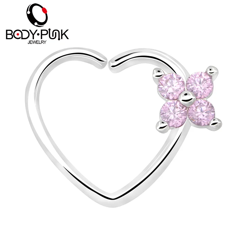 16G CZ Left Closure Daith Cartilage Tragus Earrings Septum Clicker Hinged Segment Nose Hoop Rings Septum Nose Tragus Piercing  (20)