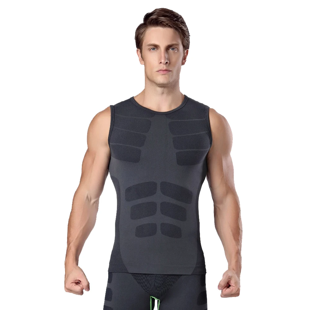 

New Men Compression Vest Body Shaper Crossfit Tank Top Brand Clothing Workout Breathable Quick Dry Elastic Male Spareribs Vest