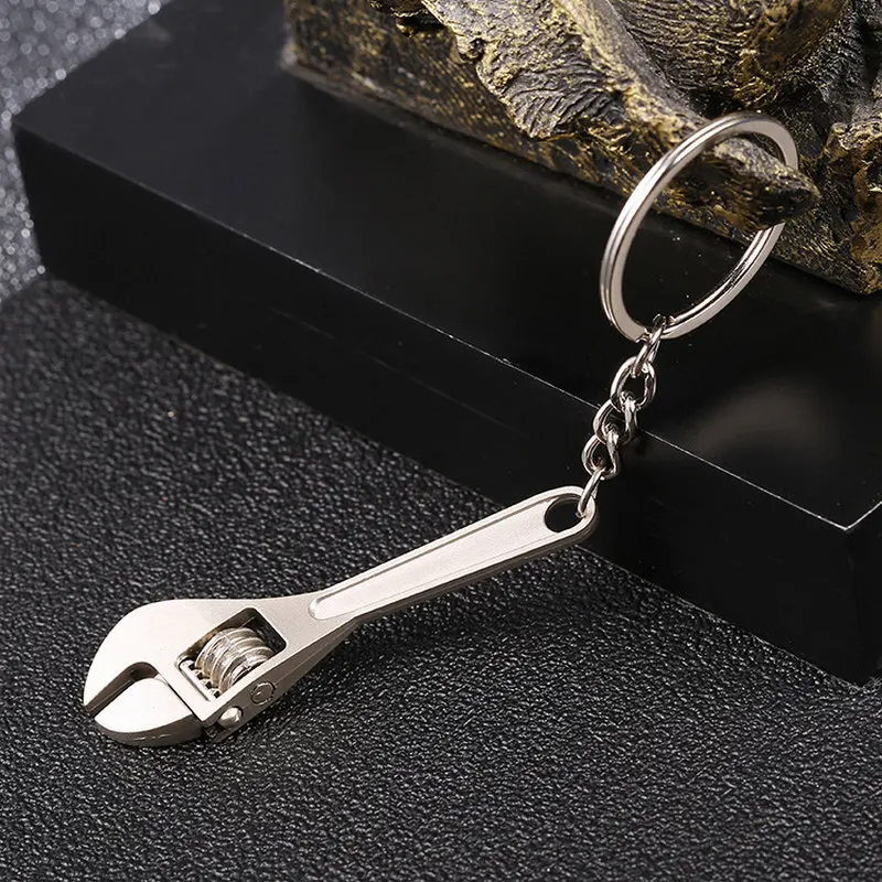 Fashion New Novelty Tool Key Chain on Pants Carbine Silver Metal Adjustable Wrench Spanner
