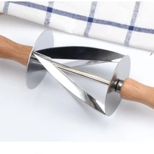 Вертлюги Из Нержавеющей Стали круассан, хлеб резак колесо тесто Кондитерская деревянная ручка ножа Нож для выпечки Кухонные инструменты