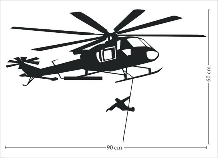 Helicopter Wall Sticker/60*90cm 2720676817_2115325568