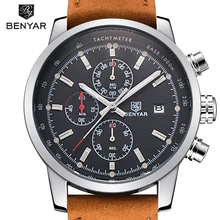 BENYAR Reloj Hombre, модные спортивные мужские наручные часы с хронографом, Лидирующий бренд, Роскошные военные кварцевые часы, мужские часы от-5102